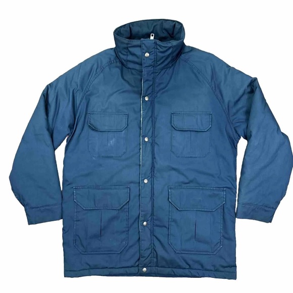 Vintage Woolrich Insulated Parka Coat Jacket Style 33334 Navy Blue Men’s Large - Picture 1 of 10